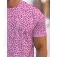 thumbnail image 5 of Men's Pink Leopard Print T-Shirt - Stylish and Comfortable Short Sleeve T-Shirt for Everyday Wear - Perfect for Casual Wear and Fitness Training - Light and Breathable Fabric, 5 of 6