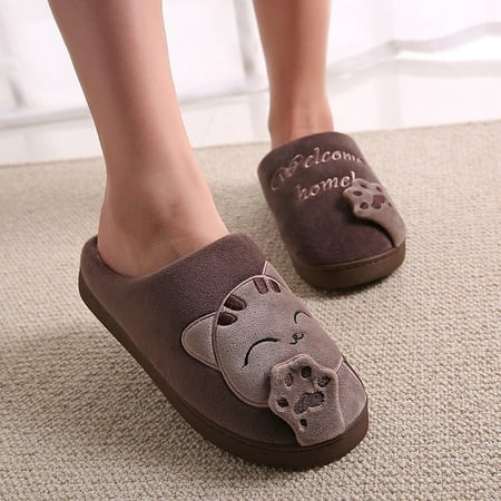 

Cartoon Cat Slippers for Women Winter Home Shoes Soft Warm House Slippers Indoor Bedroom Lovers Couples Dropshipping Slides