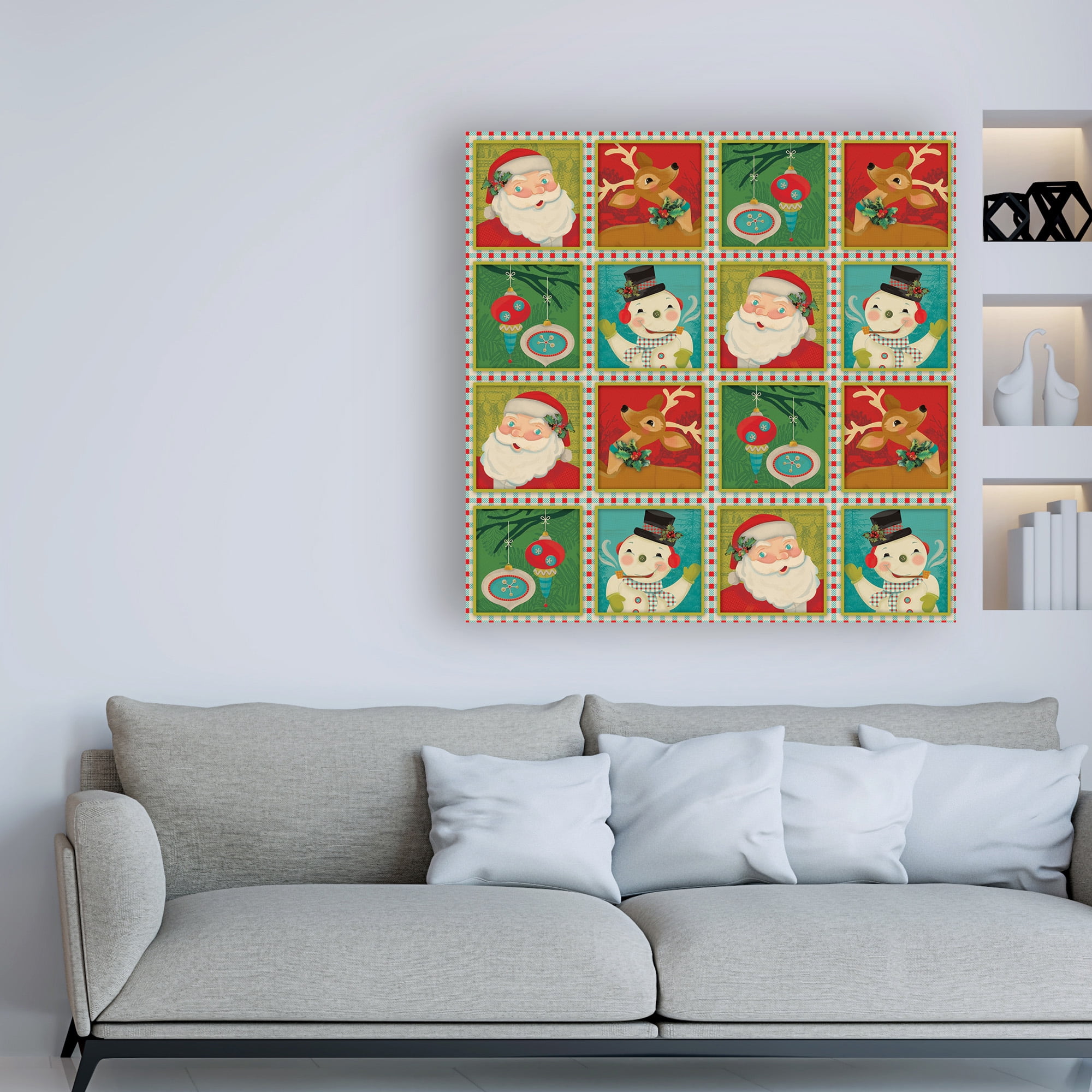 Trademark Fine Art 'Retro Christmas repeat 1' Canvas Art by Holli Conger