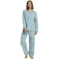 thumbnail image 2 of GLOBAL Women 100% Cotton Pajama Set Long Sleeve Pjs Button Down Comfy Nightwear, 2 of 5