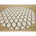 thumbnail image 4 of EORC VC1001BG Hand Tufted Wool Chain-Link Rug, 4' Round, Ivory, 4 of 4