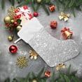 thumbnail image 6 of Gray Sparkle Glitter Christmas Stockings, Christmas Presonalized Large Stocking Sock, Set of 2 Xmas Party Winter Decor Candy Bag Family Holiday Gift, 17.7 Inch, 6 of 7