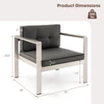 thumbnail image 3 of Gymax Patio Aluminum Armchair Contemporary Sofa Chair w/ WPC Armrests, 3 of 6