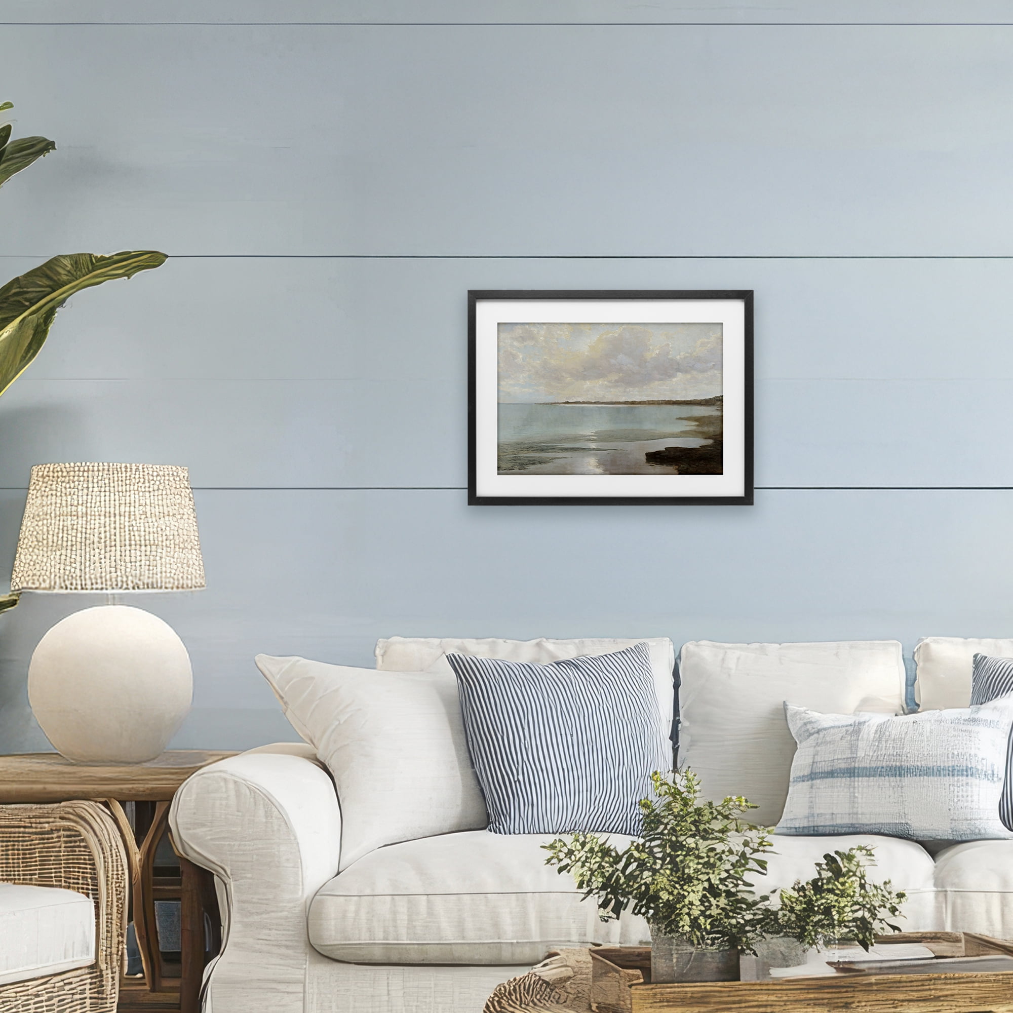 Stupell Industries At The Shore Horizon Black Framed Print Under Glass, design by Christy McKee