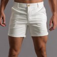 thumbnail image 2 of KPOPLK Mens Casual Cargo Shorts Classic Drawstring Stretch Hiking Beach Shorts Button Zipper Solid Knee Length Cargo Pants Straight Shorts Loose Fit Cargo Shorts with Pockets Size XXXL,White, 2 of 8