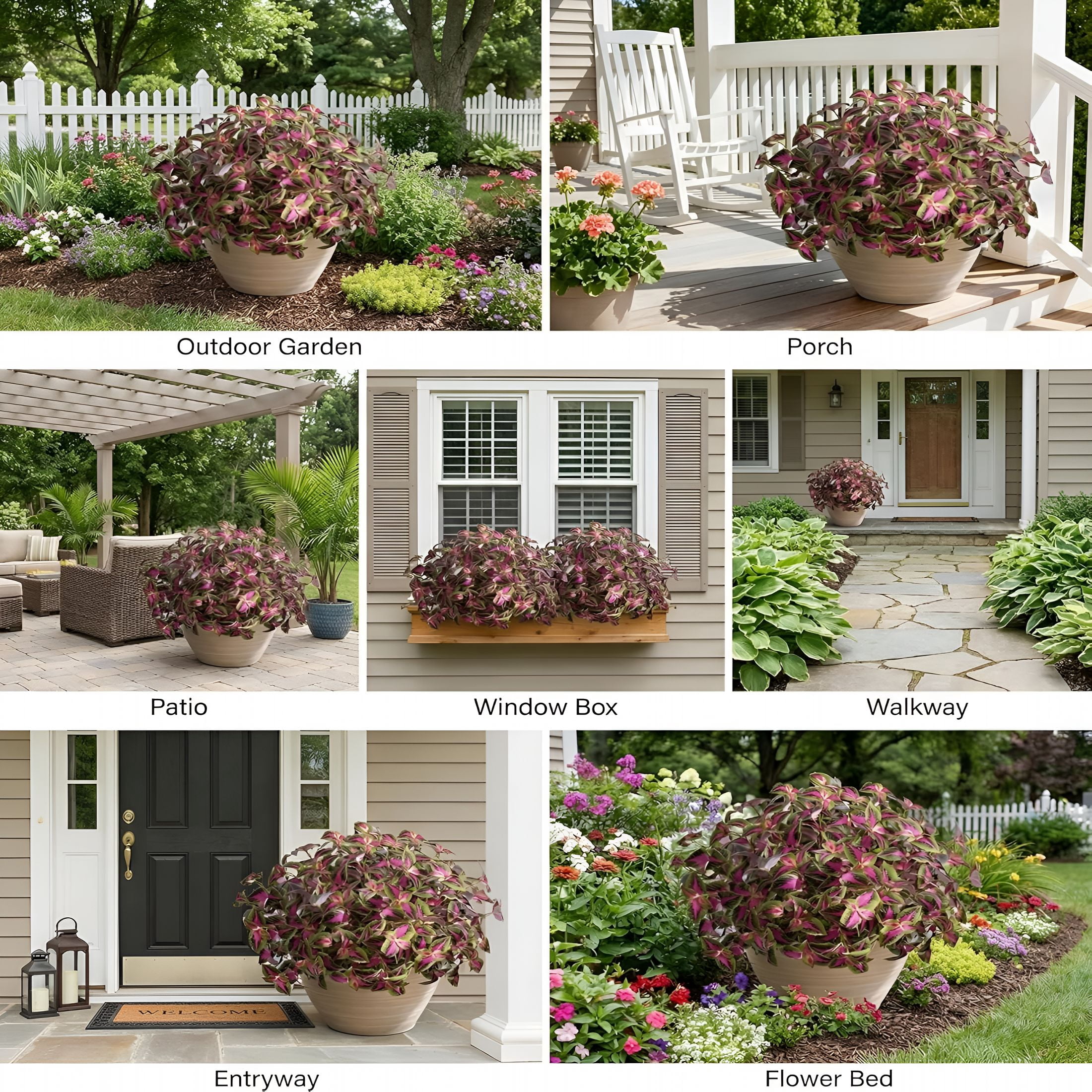 TUWAFE Artificial Greenery Plants Outdoor,5 Pcs Faux Coleus Plants Uv Resistant Silk Plants with Stems,Fake Plants for Outside Garden Patio Hanging Planter Pathway Front Porch Decoration(Red)