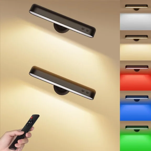 LED Wall Sconces Set of 2 Battery Operated Rechargeable Wall Lamp Wireless Light