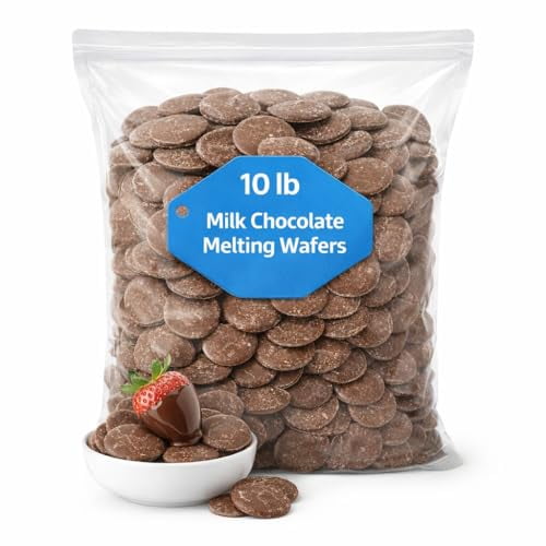 Milk Chocolate Melting Wafers, 10 lb Bulk, Premium Cocoa Lite for Baking