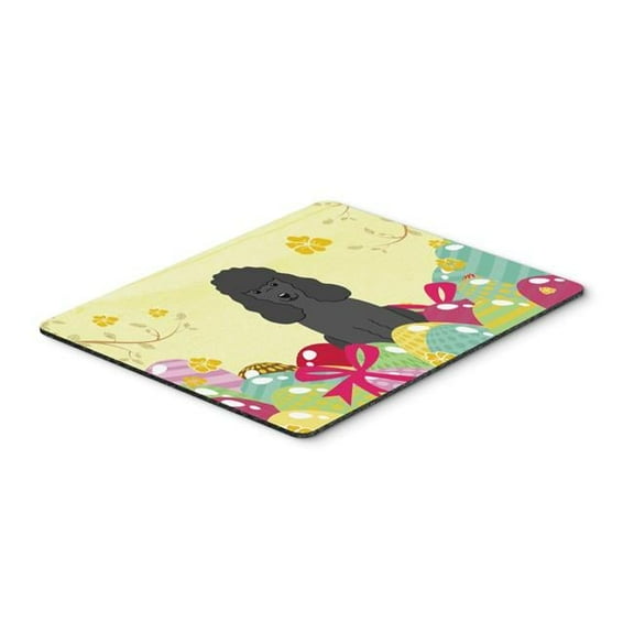 Easter Eggs Poodle Black Mouse Pad, Hot Pad or Trivet