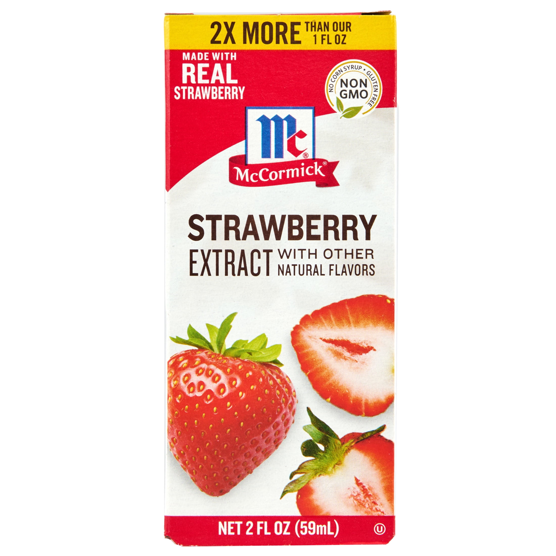 (3 pack) McCormick Non-GMO Strawberry Extract, 2.0 fl oz Box
