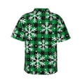 thumbnail image 3 of Easygdp Christmas Pattern At Buffalo Plaid Men's Hawaiian Shirts Print Lapel Short Sleeve for Beach, vacation, party, casual occasions - X-Large, 3 of 9