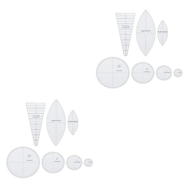 Maoww Template Kit Acrylic Quilting Ruler Stencil Reusable DIY Sewing Homemade Handicraft Art Crafts Gifts Professionals 7Pcs/Set 2Set