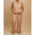 thumbnail image 3 of Trajes de pantalón para mujer CXXQ, casual, 2 piezas, caqui, 2 unidades, 3 of 8