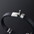 thumbnail image 4 of Pulsera de cuero de acero inoxidable de doce constelaciones Pulsera de pareja de moda negra, 4 of 5