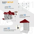 thumbnail image 5 of EAGLE PEAK 5 x 5 ft Straight Leg Outdoor Portable Canopy Tent with One Removable Sunwall,Burgundy, 5 of 11
