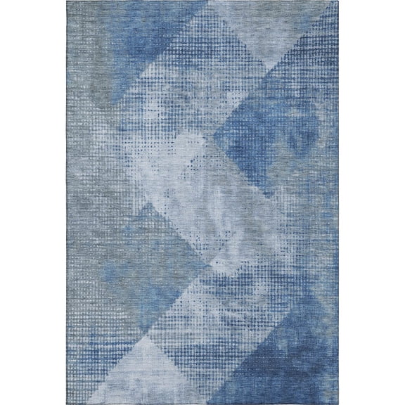 Addison Rugs Mayfield Premium Machine Washable Transitional Diamond Blue Rectangle Rug, 5' x 7'6"