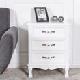 thumbnail image 3 of Gymax 3 Drawers Nightstand Storage Wood End Table Side Bedside White, 3 of 9
