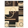 thumbnail image 2 of Modern Washable Area Rug 8x10 Contemporary Geometric Circles Carpet with Non-Slip Backing for Living Room, Low Pile Indoor Floor Mat for Home Office, Dark Brown, 2 of 6