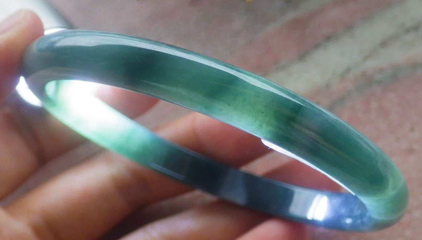 Green Natural A JADE Jadeite Bangle Bracelet 60mm 704581