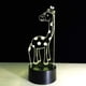 thumbnail image 2 of Lámpara LED 3D acrílica con diseño de jirafa pequeña, luz nocturna con interruptor táctil, lámpara de ambiente con 7 colores cambiantes, gif sentado, 2 of 5
