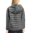 thumbnail image 3 of Women’s Lightweight Insulated Removable Hood Lined Quilted Zip Puffer Jacket (Charcoal, M), 3 of 4
