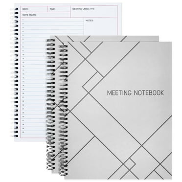 2 Pack Meeting Notebooks for Work, Spiral-Bound Daily Planner for Project Management, Office, Business, Note Taking, Organizer (160 Pages, 8.5 x 11 In)
