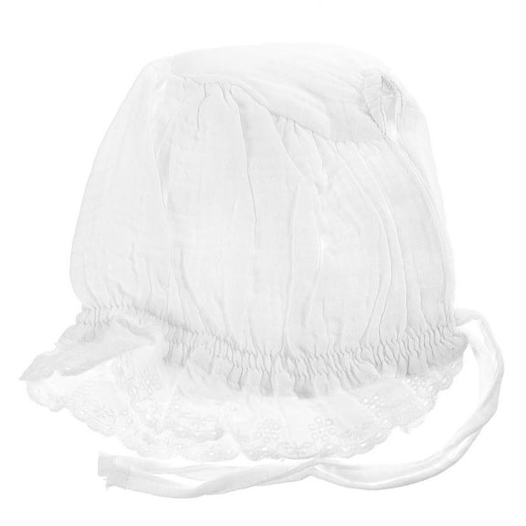 Supvox 1pc Bonnet Hat For Sun Protection Cap Lightweight Breathable For Newborns Beautiful Design Photo Prop White