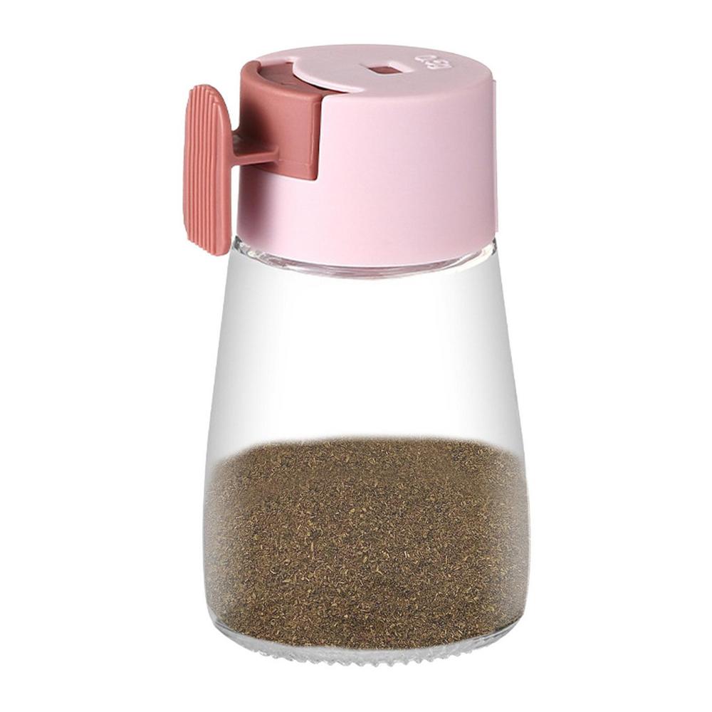 Tohuu Pepper Shaker Bottle Push Type Spice Shaker Sea Salt Bottle Glass Salt Shaker Modern