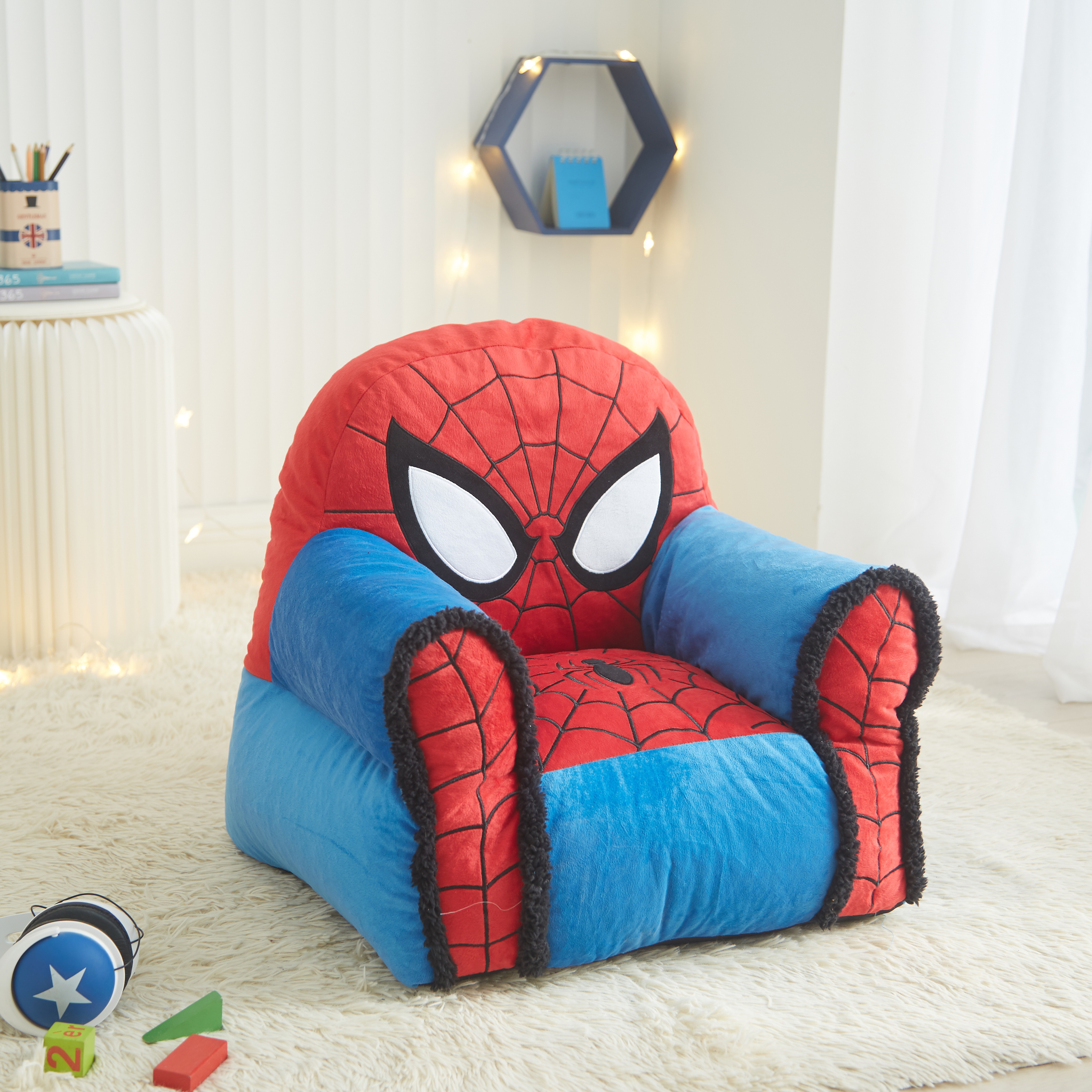 Marvel Spider-Man Kids Figural Bean Bag Chair, Multi photo 2