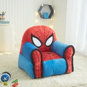 Marvel Spiderman Kids Figural Bean Bag Chair with Sherpa Trimming, Multi-color