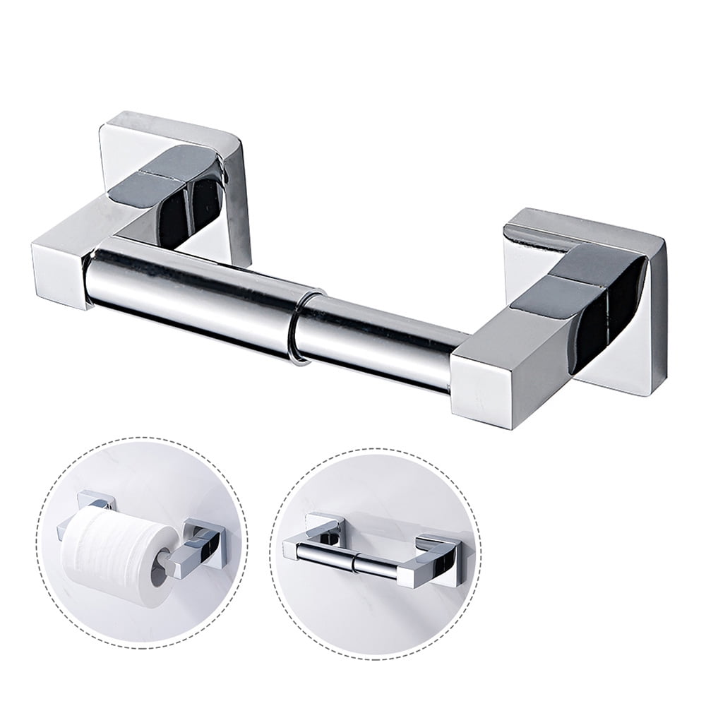 Bathroom Washroom Toilet Roll Holder With Chrome Finish Square Fittings Included 