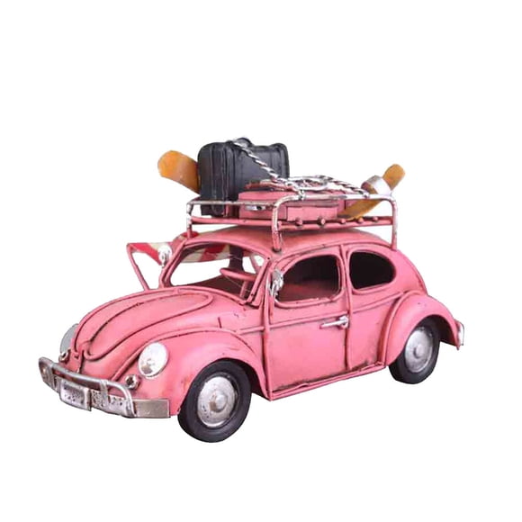 KAKOWELY Iron Bubble Car Model Creative Desktop Decoration Table Ornament Decorative Crafts Pink,5.91X"X2.76"X3.15"