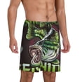 thumbnail image 2 of Goofa Big Bass Fish Pattern Men's Pajama Short Sleep Shorts Soft Comfortable Breathable Pajamas Shorts with Pockets-4X-Large, 2 of 6