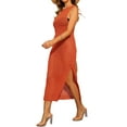 thumbnail image 4 of Cubiertas de ganchillo para mujeres, vestido de playa con escote, traje de baño, XS, naranja, 4 of 6