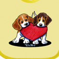 thumbnail image 4 of Inktastic Beagle Heartfelt Duo Boys or Girls Baby Bib, 4 of 4