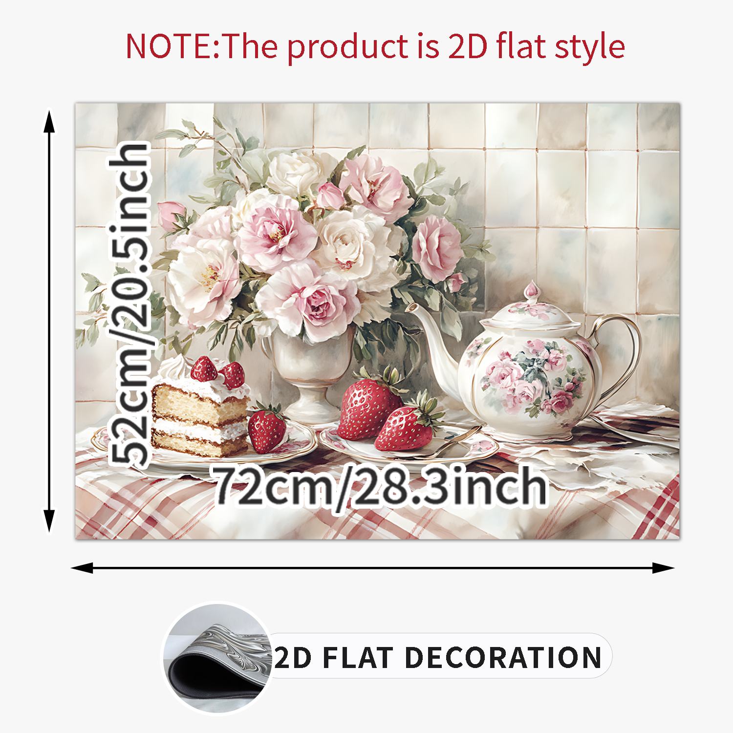 Kitchen Stove Top Cover Retro Floral & Strawberry  Design Gas Stove Top Cover for Home Decoration Kitchen Pad Non-Stick Washable Cooktop Covers Countertop Protector Keep Stove Clean Mat