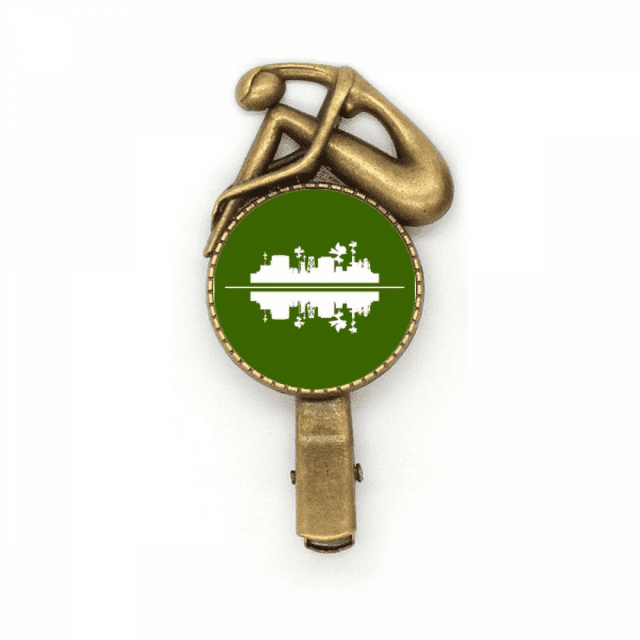 Arbres de Réflexion Symbolique Paysage Urbain Architecture Coiffure Broche Broche Vintage Métal