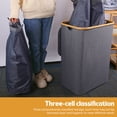 thumbnail image 6 of Leyfeng 160L Laundry Hamper with Lid Large Collapsible 3 Dividers Dirty Clothes Basket Organizer with Handles and Removable Inner Bags for Bedroom / Laundry Room / Closet / Bathroom / College, 6 of 8