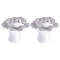 thumbnail image 2 of Rose drawer knobs 2pcs Rose Shaped Ceramic Kitchen Cupboard Cabinet Drawer Door Knobs Pull Handles (White), 2 of 6