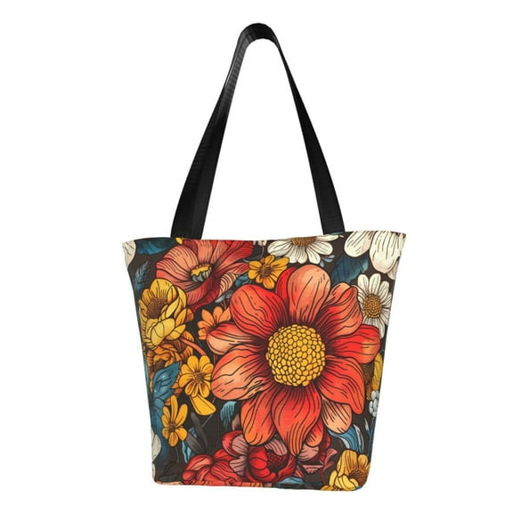 Easygdp Colorful Vintage Floral Pattern Shoulder Bags for Women,Crossbody Bags Shoulder Purse Handbag for Women