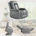 thumbnail image 7 of Power Lift Recliner Chair for Elderly, PU Leather Electric Recliner Sofa with Heat & Massage, Remote, Overstuffed Armrests, Side Pocket, for Living Room or Bedroom, MS Grey, 7 of 7