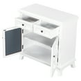 thumbnail image 4 of Retro Storage Cabinet with Drawers and Shelf, Solid Wood Entryway Console Table Sideboard with Inner Mirror Doors for Living Room Hallway, White, 30.3 x 30.7 x 14 Inch, 4 of 7