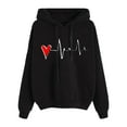 thumbnail image 1 of Women's Printed Slouchy Hoodie Casual Long Sleeve Drawstring Pullover Sweatshirt Top, 1 of 3