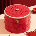 thumbnail image 4 of Elegant Plastic Snacks Tray with Lid Storage Container for Dried Fruits and Mixed Nuts 5 Compartment Round Candy Box White, 4 of 4