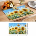 thumbnail image 6 of Yellow Sunflower Placemats Set of 8 Spring Floral Leaves Butterfly Pastoral Place Mats Indoor Wipeable Table Mats Washable Cloth Dining Table Placemats for Kitchen Holiday Party Home Decor 13x19 Inch, 6 of 9