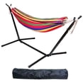 thumbnail image 2 of Happydeer Hammock Stand, Basics Double Hammock with Space Saving Metal Stand, Indoor Hammock Stand with Carrying Bag, Strong Load-Bearing, Striped Print, 100.39" x 34.65" x 38.19", 2 of 12
