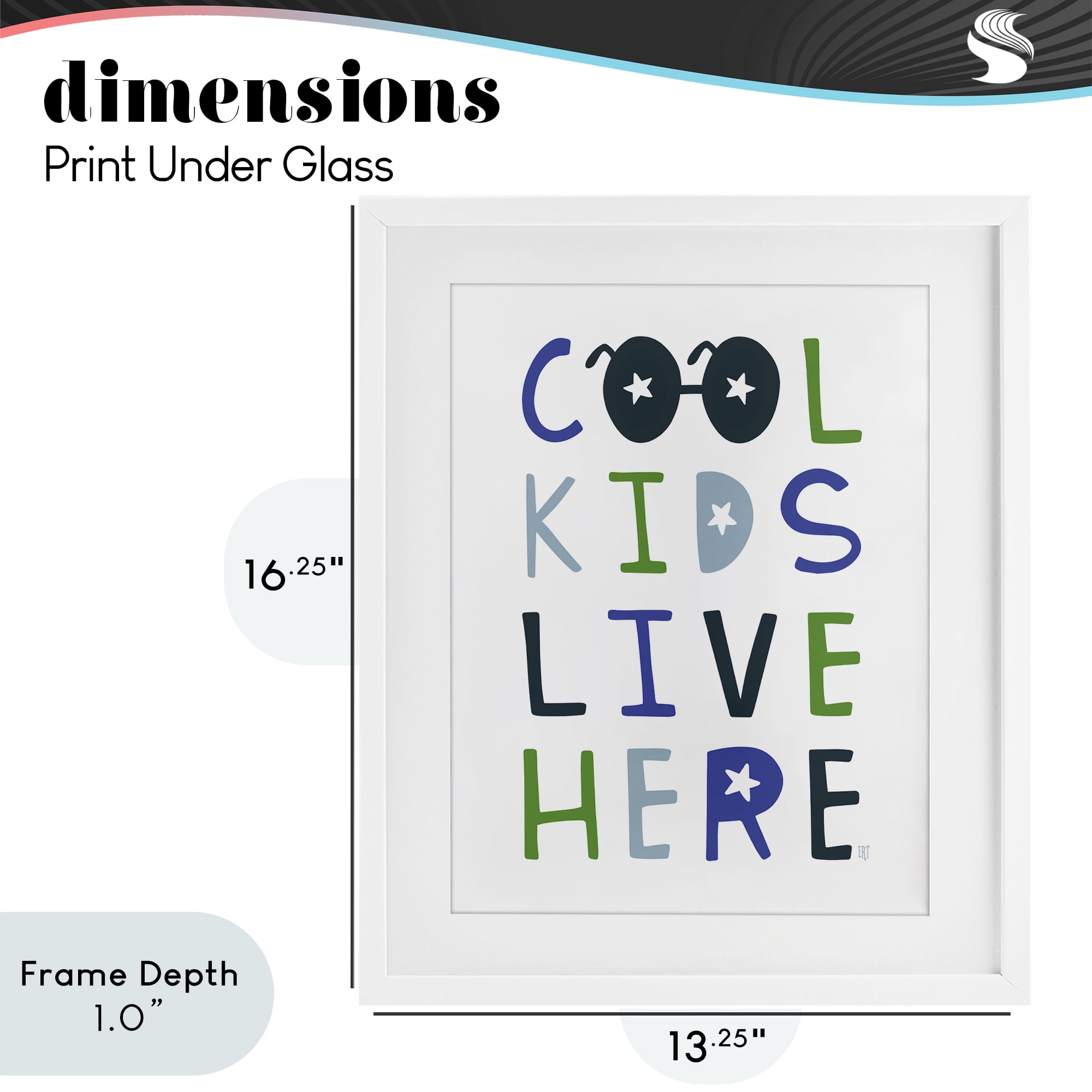Stupell Industries Cool Kids Live Here White Framed Print Under Glass, design by Elizabeth Tyndall