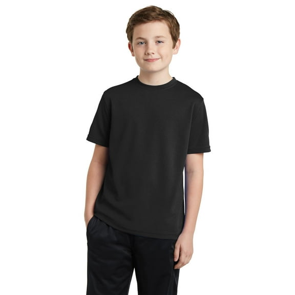 Sport-Tek YST340 Boys PosiCharge RacerMesh T-Shirt - Black - X-Small