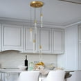 thumbnail image 2 of ZHLWIN 5-Light Modern Light Fixture Kitchen Island Pendant Light Dimmable LED Gold Brass Finish Mini Pendant Lighting Dinning Room Living Room Kitchen Pendant Lights, 2 of 6