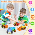 thumbnail image 3 of Inertia Toy Early Educational Toddler Baby Toy Friction Powered Cars Push and Go Cars Tractor Bulldozer Dumper Cement Mixer Engineering Vehicles Toys for Children Boys Girls Kids Gift 4PCS, 3 of 7